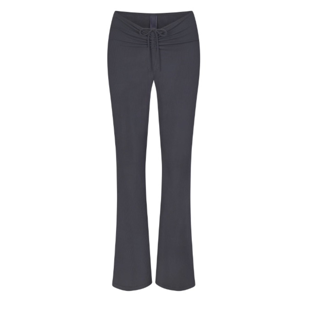 NWT SKIMS Charcoal (Gunmetal) Wide Leg Ruched Pants